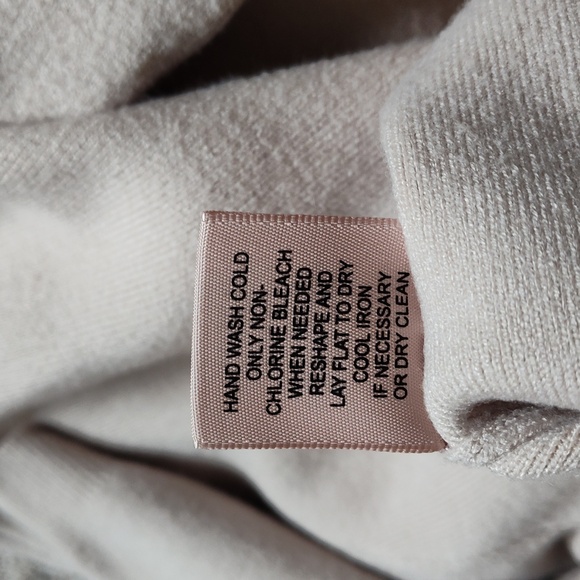 Button Up Sweater, Cream W/Pearl Buttons, Sz S - Picture 5 of 7